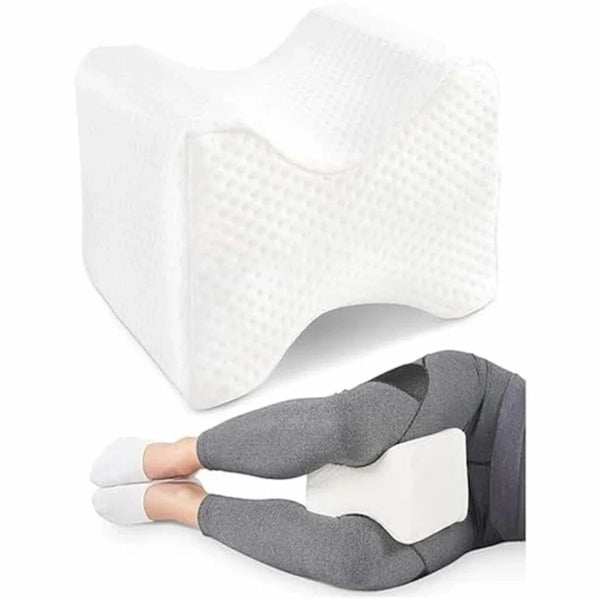 Coussin entre jambes mémoire 45D placé entre les genoux