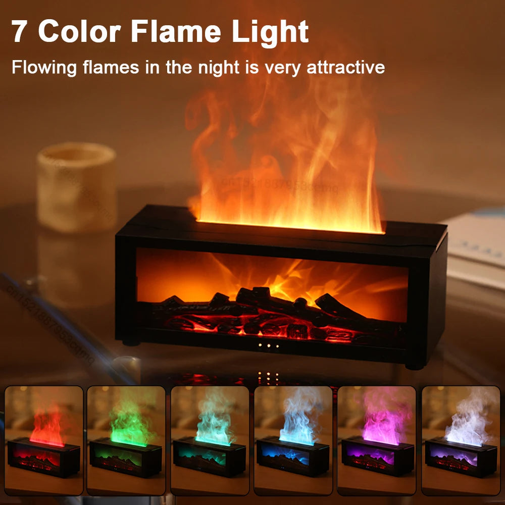Contrôle LED RGB du diffuseur flamme 7 couleurs avec télécommande