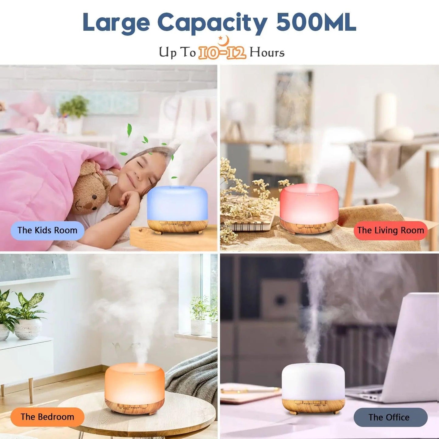 Diffuseur LUNO avec télécommande et lumière ambiante multicolore