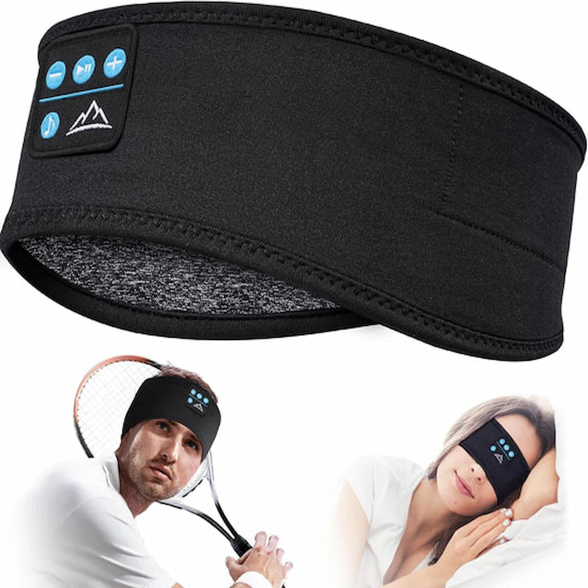 Masque de sommeil Bluetooth LUNO – bandeau audio 3D sans pression, tissu Ice-Silk, 10 h d’autonomie