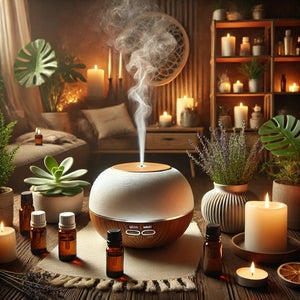 Ambiance SPA maison avec diffuseur huiles essentielles LUNO Welfare
