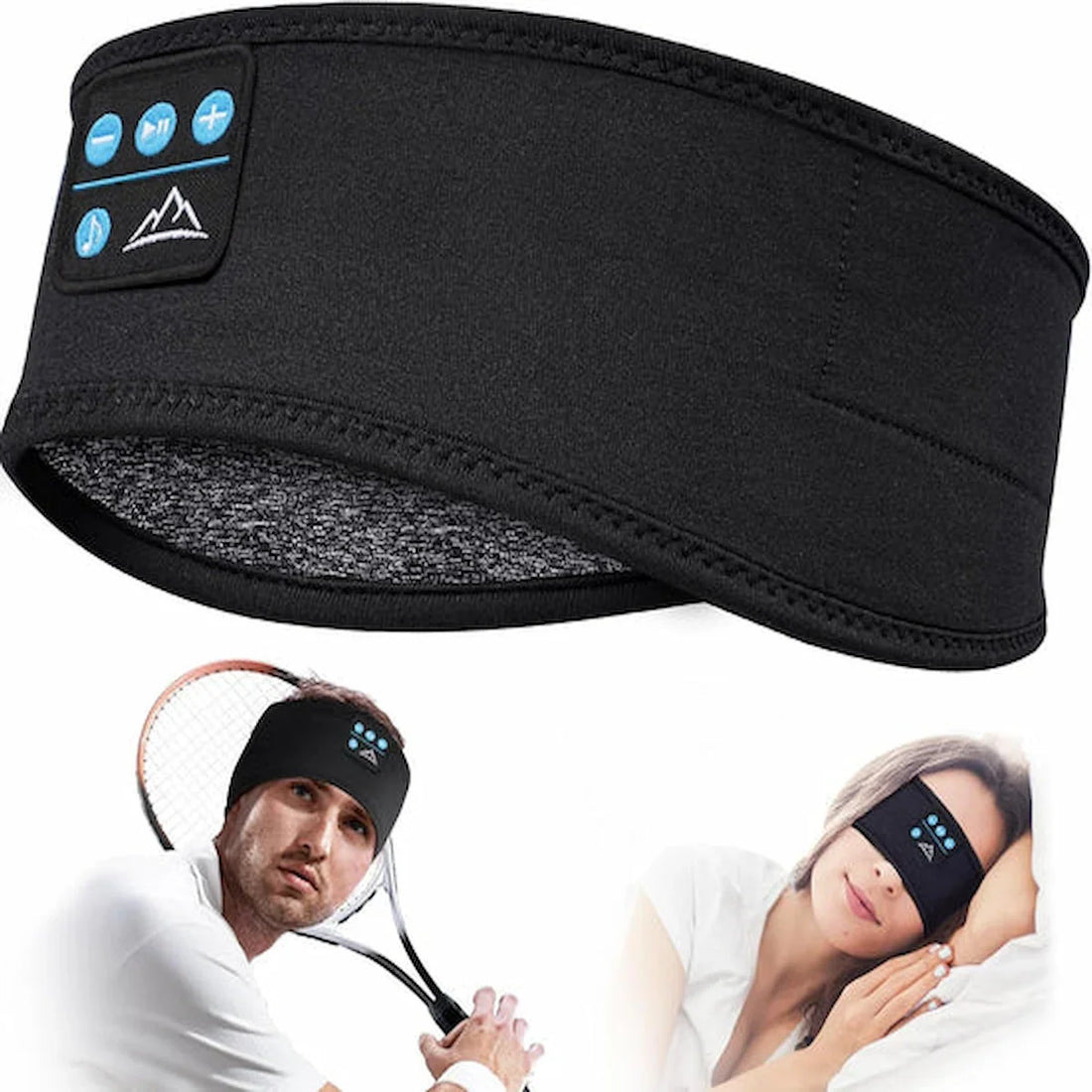 Masque de sommeil Bluetooth 3D LUNO Welfare, bandeau audio noir