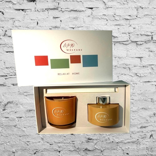 Lot 2 Coffrets Bougie & Diffuseur Rechargeable Parfum Fruitée