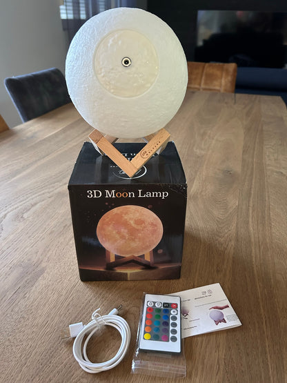 Lampe Lune 3D Rechargeable – Veilleuse LED 16 Couleurs Tactile Ø 18 cm