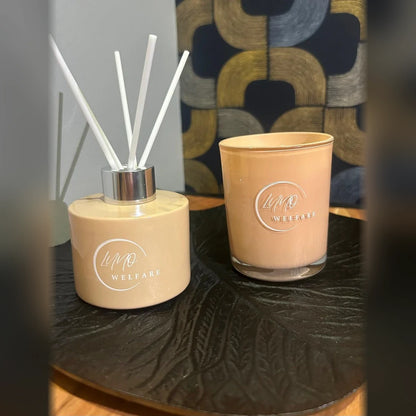 Lot de 2 Coffrets Bougie & Diffuseur Pêche Framboise