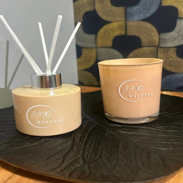 Coffret bougie soja et diffuseur à bâtonnets fraise framboise