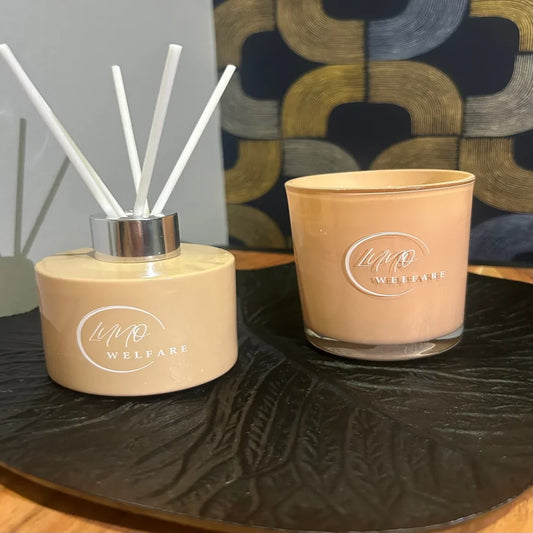 Coffret bougie parfumée et diffuseur rechargeable – Édition bien-être fruitée LUNO Welfare