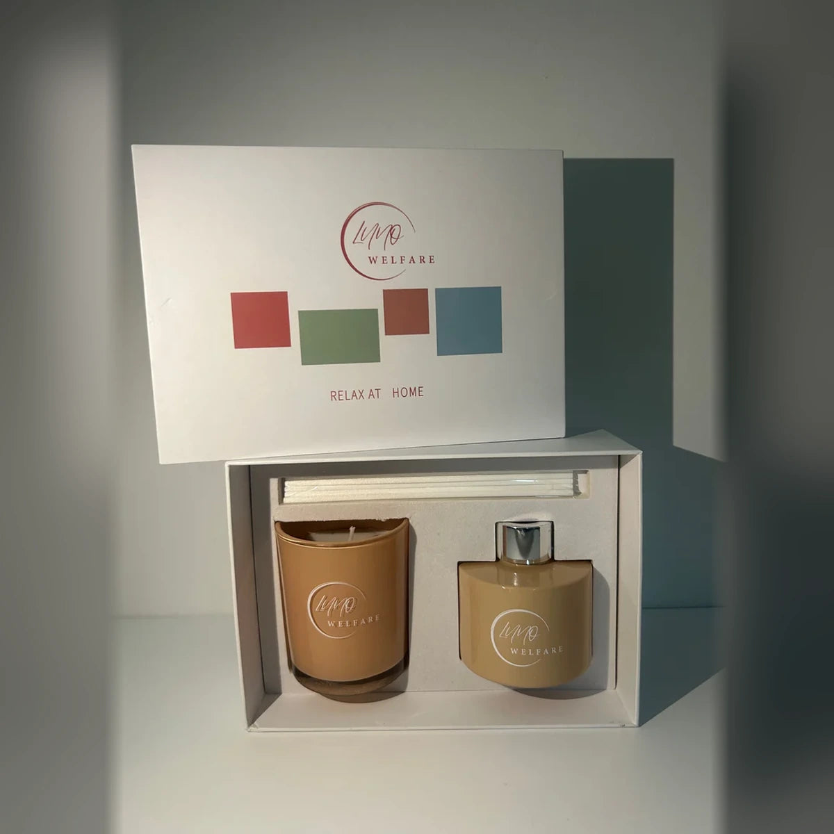 Lot de 2 Coffrets Bougie & Diffuseur Pêche Framboise