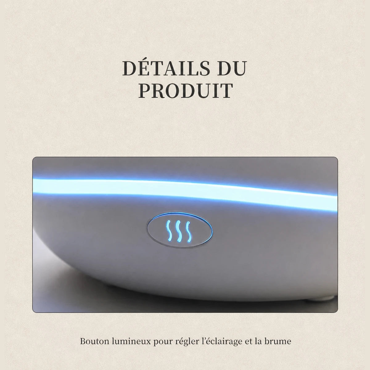 Bouton lumineux du diffuseur pour la brume et l'éclairage LED