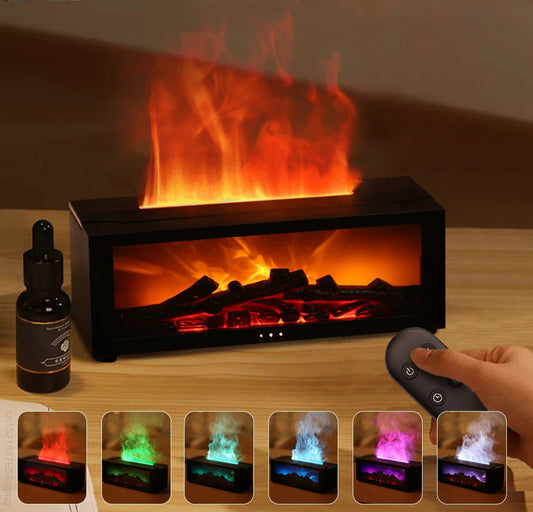 Diffuseur effet flamme 150ml avec LED RGB et télécommande – LUNO Welfare