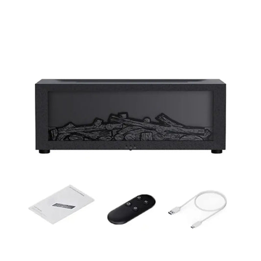 Diffuseur flamme noir 150 ml avec télécommande et câble USB
