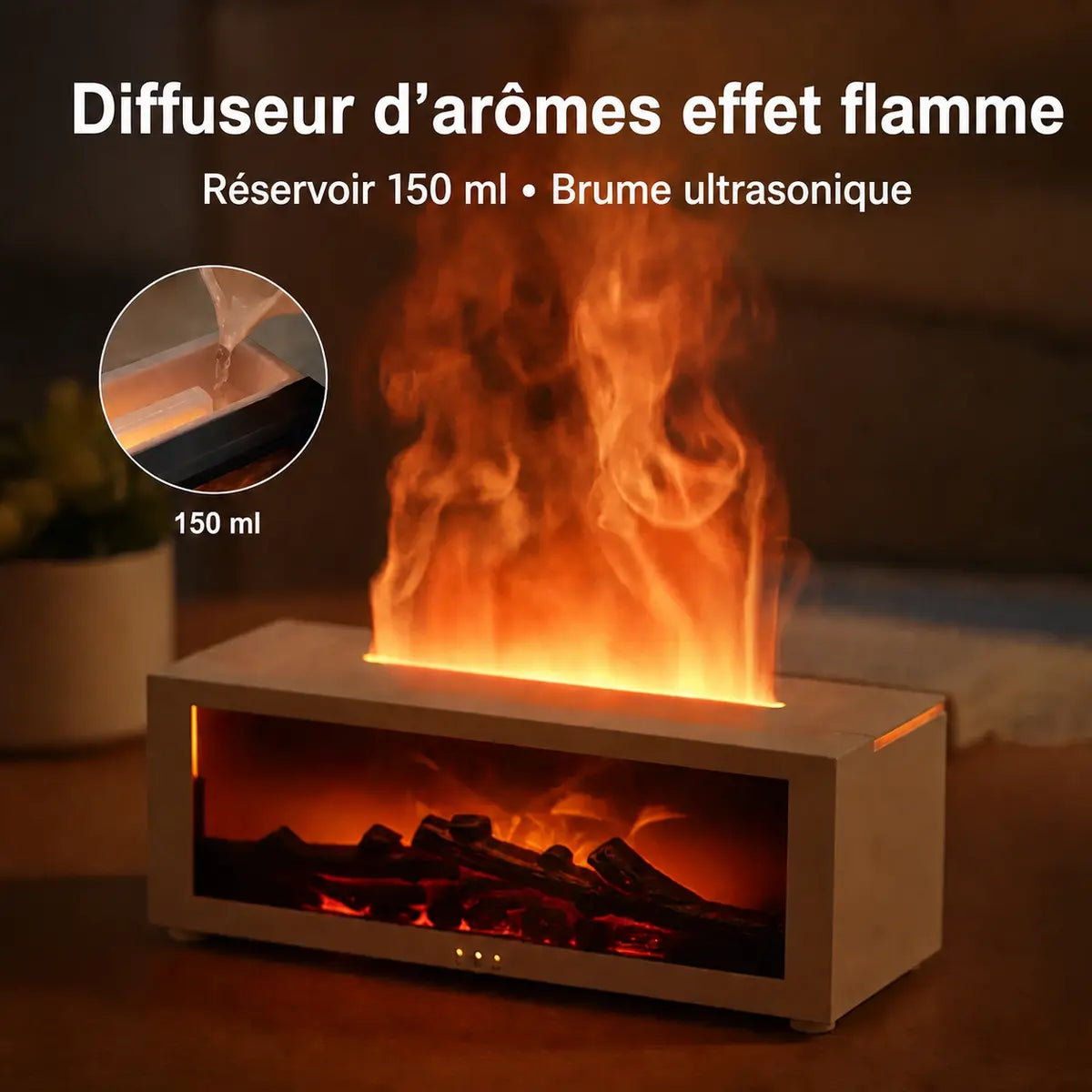 Réservoir de 150 ml du diffuseur flamme à brume ultrasonique