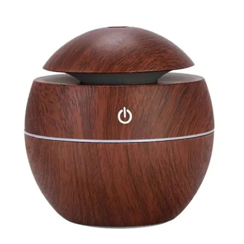 Diffuseur USB 150 ml bois noir compact avec brume silencieuse et arrêt automatique