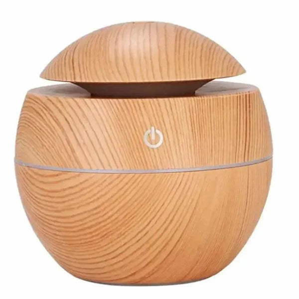 Diffuseur USB 150 ml bois naturel LUNO avec brume ultrasonique et LED 7 couleurs