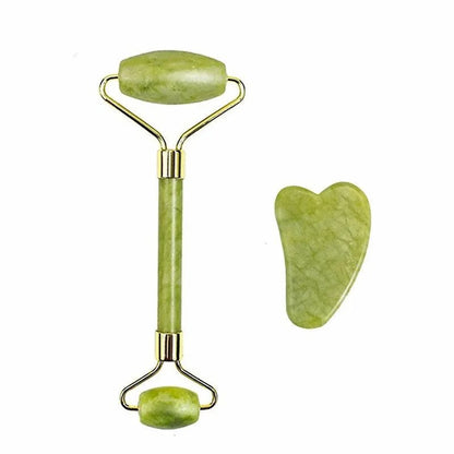 Rouleau de Jade & Gua Sha Visage – Massage Naturel Anti‑Poches & Fermeté