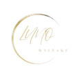 Logo LUNO Welfare — croissant doré et lettrage manuscrit sur fond transparent