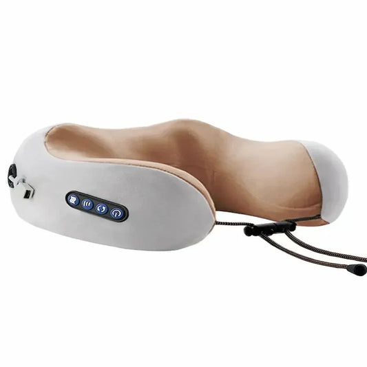 Oreiller de massage cervical en U avec vibration et chauffage – LUNO Welfare