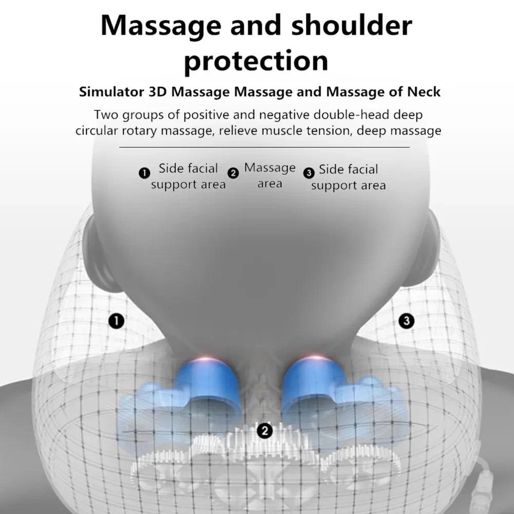 Oreiller de massage cervical haute technologie avec vibration et chauffage – LUNO Welfare