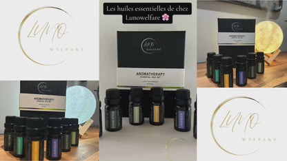 Coffret Huiles Essentielles Pures – 6 Flacons Premium pour Aromathérapie & Bien-Être