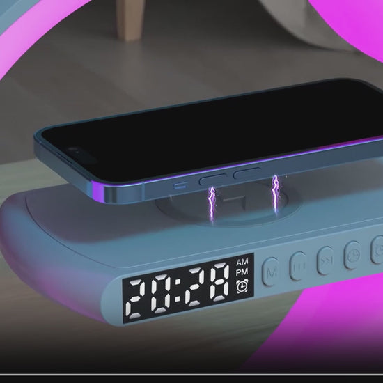Lampe connectée avec support smartphone & charge rapide