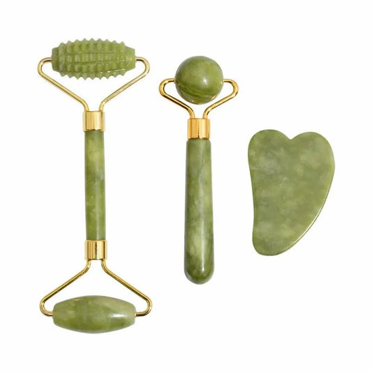 Sublimez votre peau avec notre rouleau jade visage gua sha set , un rituel chinois ancestral qui associe massage naturel, drainage lymphatique et détente profonde .